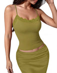 Double Lined Lace Cami Tank Top