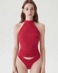 Halter Backless High Neck Tank Tops-SUUKSESS-Red-XS-SUUKSESS