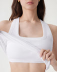 Cotton Ribbed Square Neck Tank Tops-SUUKSESS-SUUKSESS