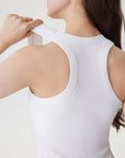 Cotton Ribbed Square Neck Tank Tops-SUUKSESS-SUUKSESS