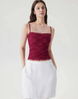 Lace Double Lined Y2K Tank Tops-SUUKSESS-SUUKSESS