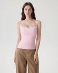 Double Lined Lace Cami Tank Top-SUUKSESS-SUUKSESS