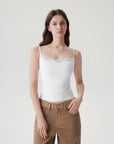 Double Lined Lace Cami Tank Top-SUUKSESS-SUUKSESS
