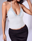 Lace Halter Going Out Tank Top