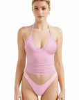 Lace Halter Going Out Tank Top