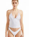 Lace Halter Going Out Tank Top