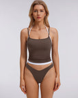 Double Layer Halter Neck Tank Top