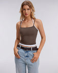 Double Layer Halter Neck Tank Top