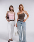 Double Layer Halter Neck Tank Top