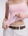 Double Layer Halter Neck Tank Top
