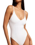 Padded V Neck Thong Bodysuit-SUUKSESS-SUUKSESS