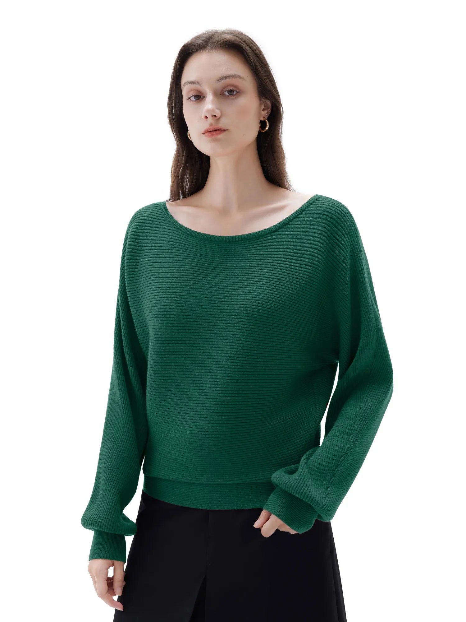 SUUKSESS Women Cashmere Oversized Off Shoulder Pullover Sweaters Boat Neck Long Sleeve Knit Jumpers Tops-SUUKSESS-SUUKSESS
