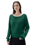 SUUKSESS Women Cashmere Oversized Off Shoulder Pullover Sweaters Boat Neck Long Sleeve Knit Jumpers Tops-SUUKSESS-SUUKSESS