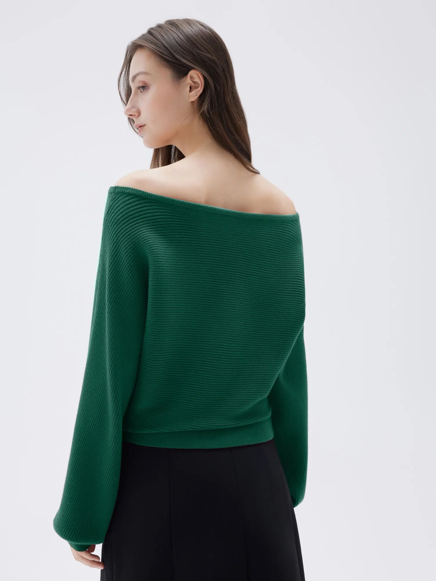 SUUKSESS Women Cashmere Oversized Off Shoulder Pullover Sweaters Boat Neck Long Sleeve Knit Jumpers Tops-SUUKSESS-SUUKSESS