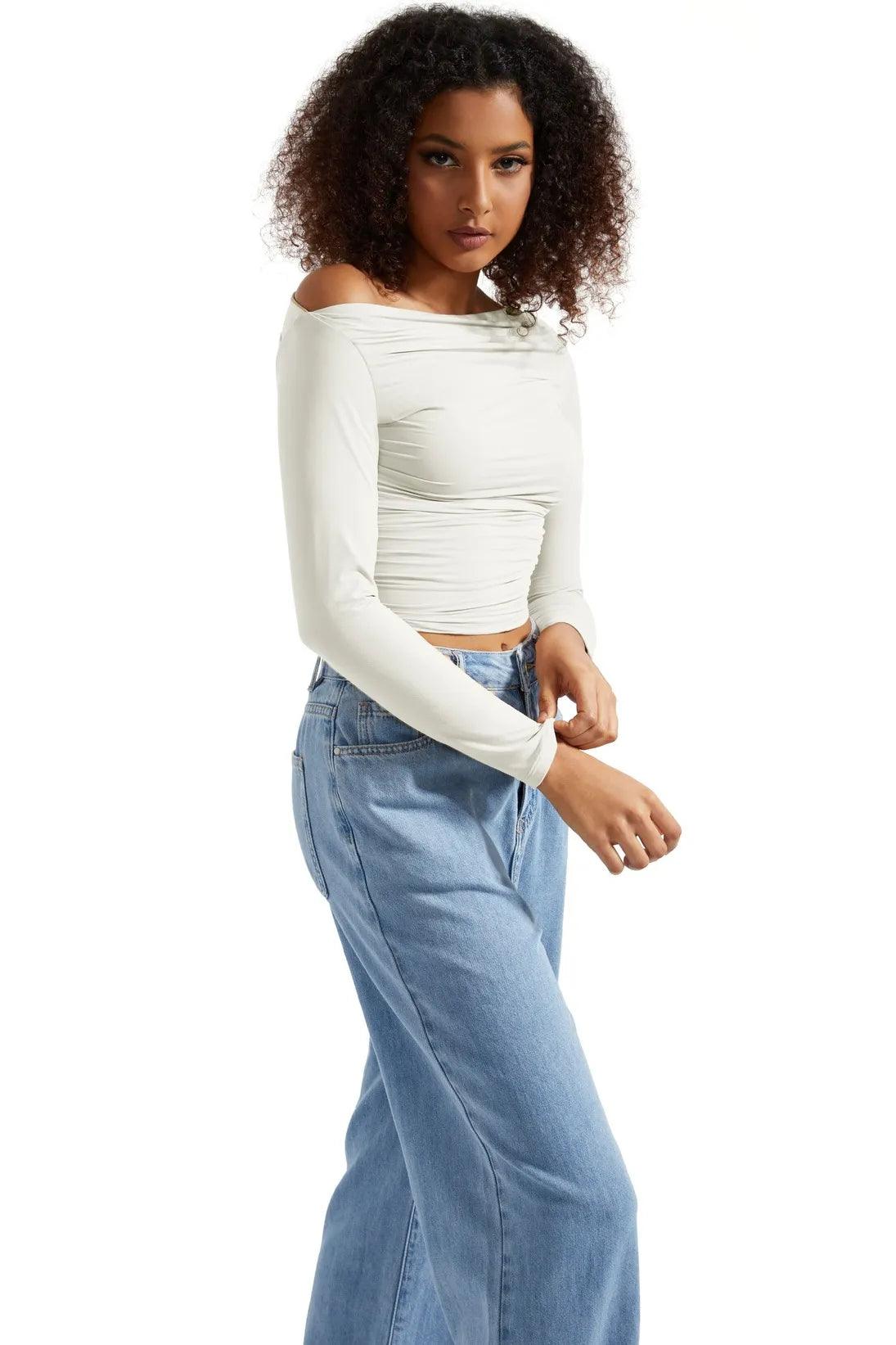 Buttery Soft Off Shoulder Shirt - Long Sleeve