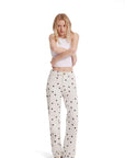 Mid-Rise Stretch Straight Leg Jeans-SUUKSESS-White Polka Dots-2-SUUKSESS