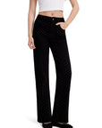 Mid-Rise Stretch Straight Leg Jeans-SUUKSESS-Black Polka Dots-2-SUUKSESS