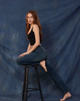 Mid-Rise Stretch Straight Leg Jeans-SUUKSESS-SUUKSESS