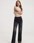 Mid-Rise Stretch Straight Leg Jeans-SUUKSESS-SUUKSESS
