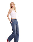 Mid-Rise Stretch Straight Leg Jeans-SUUKSESS-Blue-2-SUUKSESS