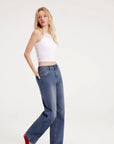 Mid-Rise Stretch Straight Leg Jeans-SUUKSESS-SUUKSESS