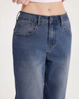 Mid-Rise Stretch Straight Leg Jeans-SUUKSESS-SUUKSESS