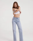 Mid-Rise Stretch Straight Leg Jeans-SUUKSESS-SUUKSESS