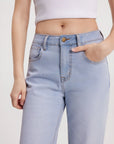 Mid-Rise Stretch Straight Leg Jeans-SUUKSESS-SUUKSESS