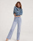 Mid-Rise Stretch Straight Leg Jeans-SUUKSESS-SUUKSESS