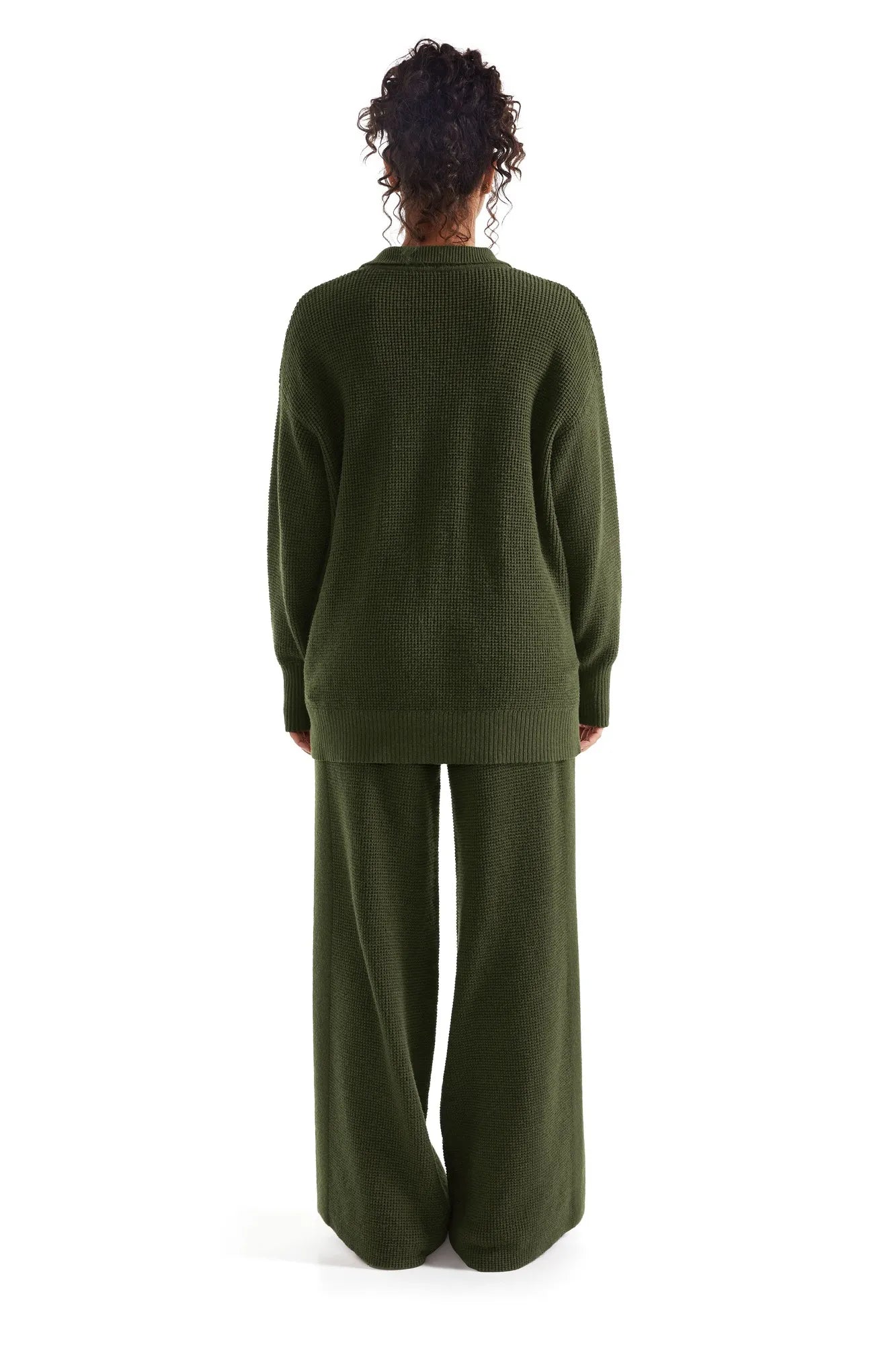 Waffle Knit Sweater Lounge Set-Clothing-SUUKSESS-SUUKSESS
