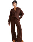 Waffle Knit Sweater Lounge Set-Clothing-SUUKSESS-SUUKSESS