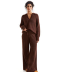 Waffle Knit Sweater Lounge Set-Clothing-SUUKSESS-SUUKSESS