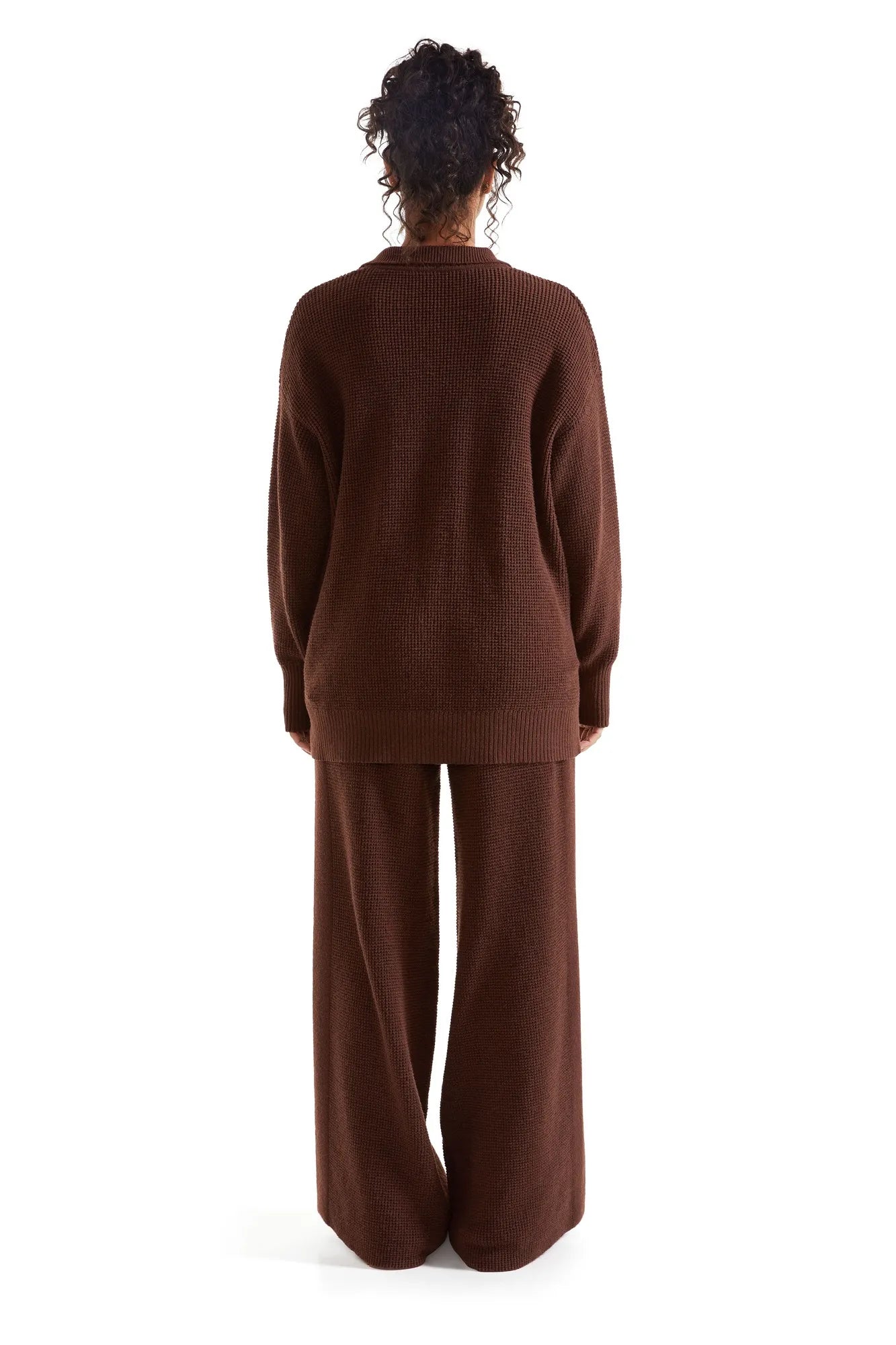 Waffle Knit Sweater Lounge Set-Clothing-SUUKSESS-SUUKSESS