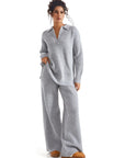 Waffle Knit Sweater Lounge Set-Clothing-SUUKSESS-Grey-XS-SUUKSESS