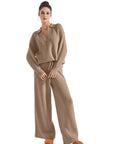 Waffle Knit Sweater Lounge Set-Clothing-SUUKSESS-SUUKSESS