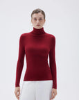SUUKSESS Women Turtleneck Cashmere Sweater Long Sleeve Shirts Fall Basic Thermal Tops Winter Clothes-SUUKSESS-Red-XS-SUUKSESS