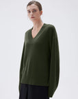 SUUKSESS Women Cashmere Oversized V Neck Pullover Sweaters Long Sleeve Jumpers-SUUKSESS-SUUKSESS