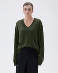 SUUKSESS Women Cashmere Oversized V Neck Pullover Sweaters Long Sleeve Jumpers-SUUKSESS-SUUKSESS