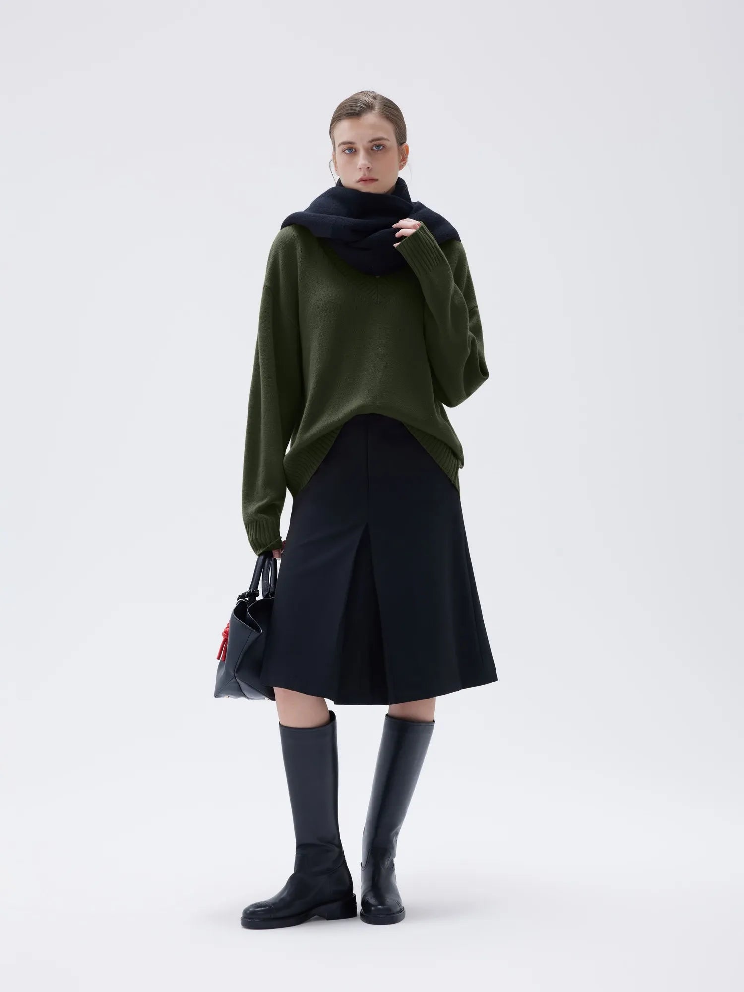 SUUKSESS Women Cashmere Oversized V Neck Pullover Sweaters Long Sleeve Jumpers-SUUKSESS-SUUKSESS