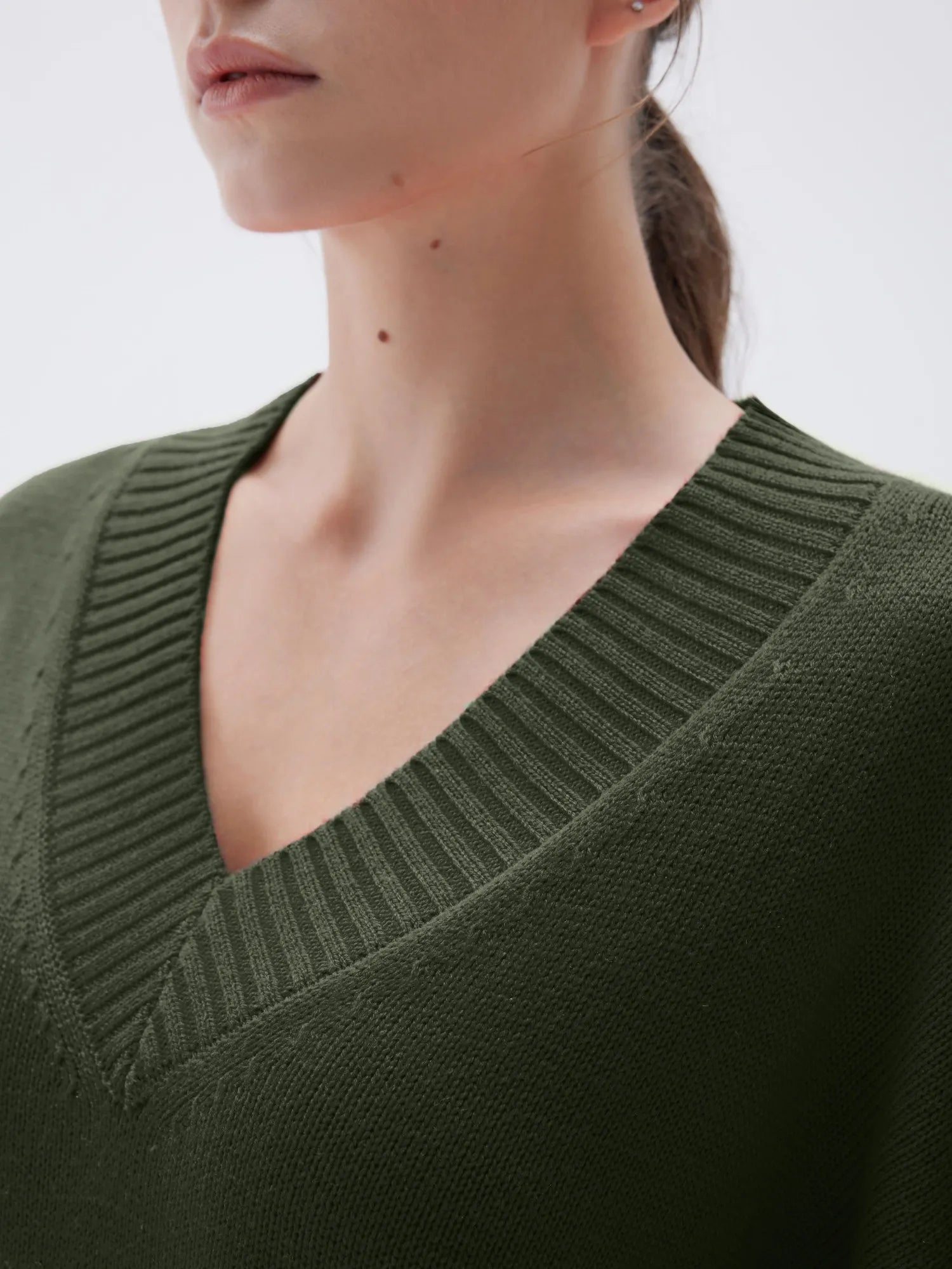 SUUKSESS Women Cashmere Oversized V Neck Pullover Sweaters Long Sleeve Jumpers-SUUKSESS-SUUKSESS