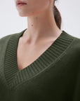 SUUKSESS Women Cashmere Oversized V Neck Pullover Sweaters Long Sleeve Jumpers-SUUKSESS-SUUKSESS