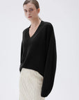 SUUKSESS Women Cashmere Oversized V Neck Pullover Sweaters Long Sleeve Jumpers-SUUKSESS-SUUKSESS