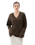SUUKSESS Women Cashmere Oversized V Neck Pullover Sweaters Long Sleeve Jumpers-SUUKSESS-Terra-XS-SUUKSESS