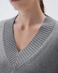 SUUKSESS Women Cashmere Oversized V Neck Pullover Sweaters Long Sleeve Jumpers-SUUKSESS-SUUKSESS