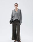 SUUKSESS Women Cashmere Oversized V Neck Pullover Sweaters Long Sleeve Jumpers-SUUKSESS-SUUKSESS
