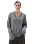 SUUKSESS Women Cashmere Oversized V Neck Pullover Sweaters Long Sleeve Jumpers-SUUKSESS-SUUKSESS