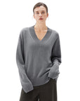 SUUKSESS Women Cashmere Oversized V Neck Pullover Sweaters Long Sleeve Jumpers-SUUKSESS-SUUKSESS