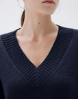 SUUKSESS Women Cashmere Oversized V Neck Pullover Sweaters Long Sleeve Jumpers-SUUKSESS-SUUKSESS