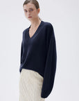SUUKSESS Women Cashmere Oversized V Neck Pullover Sweaters Long Sleeve Jumpers-SUUKSESS-SUUKSESS