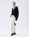 SUUKSESS Women Cashmere Oversized V Neck Pullover Sweaters Long Sleeve Jumpers-SUUKSESS-SUUKSESS